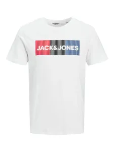 Jack&Jones PLUS Férfi póló JJELOGO Regular Fit 12158505 White 3XL