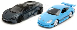 Kisautók Brian Porsche 911 GT3 RS és Shaw´s McLaren 720S Fast & Furious Twin Pack Jada fém nyitható részekkel hossza 13 cm 1:32