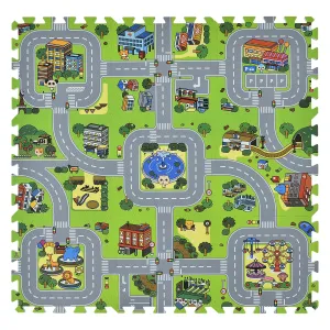 Jascha gyermek puzzle szőnyeg, 9 részes, utcák