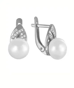 JVD Elegáns ezüst fülbevaló cirkónium kövekkel és gyöngyökkel SVLE0992XH2P100