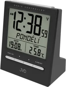 JVD Rádió-vezérelt digitális ébresztőóra hőmérővel RB9299.2
