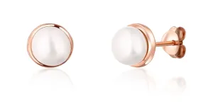 JwL Luxury Pearls Aranyozott fülbevaló folyami gyönggyel JL0736