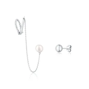 JwL Luxury Pearls Aszimmetrikus fülbevaló valódi gyönggyel JL0747