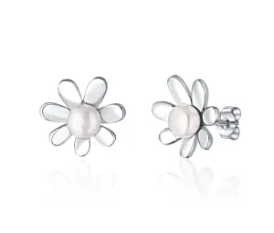 JwL Luxury Pearls Bájos fülbevaló valódi folyami gyöngyökkel Virágok JL0774