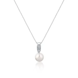 JwL Luxury Pearls Elegáns nyaklánc valódi gyönggyel és cirkónium kövekkel JL0748 (lánc, medál)