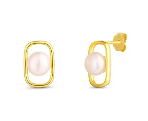 JwL Luxury Pearls Gyengéd aranyozott valódi gyöngy fülbevaló JL0828