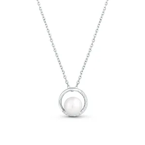 JwL Luxury Pearls Gyengéd nyaklánc cirkónium kövekkel és valódi gyöngyökkel JL0833 (lánc, medál)