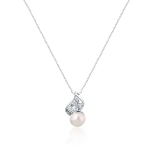 JwL Luxury Pearls Gyengéd nyaklánc valódi gyönggyel és cirkónium kővel JL0749 (lánc, medál)