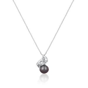 JwL Luxury Pearls Gyengéd nyaklánc valódi gyönggyel és cirkónium kővel JL0750 (lánc, medál)