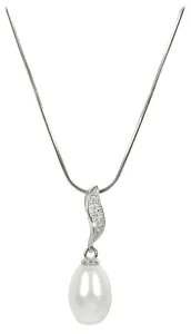 JwL Luxury Pearls Ezüst nyaklánc gyöngyökkel és cirkónium kövekkel JL0200 (lánc, medál)