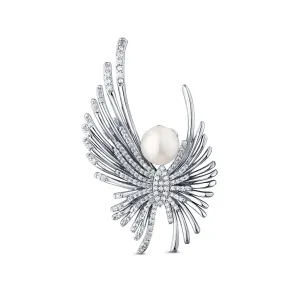 JwL Luxury Pearls Gyönyörű angyal bross gyöngyökkel és kristályokkal JL0823