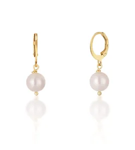 JwL Luxury Pearls Gyönyörű aranyozott fülbevaló fehér igazgyönggyel JL0678