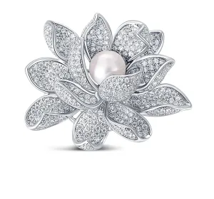 JwL Luxury Pearls Gyönyörű bross gyönggyel 2 az 1-ben Lótuszvirággal JL0697