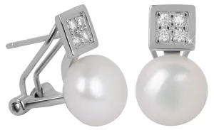 JwL Luxury Pearls Gyönyörű fülbevaló igazgyönggyel és kristályokkal JL0430