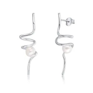 JwL Luxury Pearls Hosszú ezüst gyöngy fülbevaló JL0620