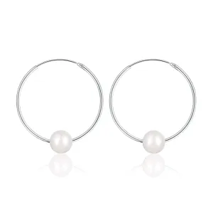 JwL Luxury Pearls Karika ezüst fülbevaló fehér igazgyönggyel JL0633