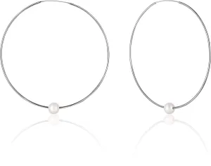 JwL Luxury Pearls Karika ezüst fülbevaló fehér igazgyönggyel JL0638