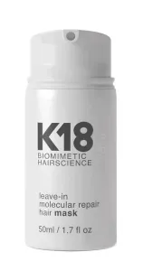 K18 Öblítést nem igénylő regeneráló hajmaszk Biomimetic Hairscience (Leave-In Molecular Repair Hair Mask) 15 ml