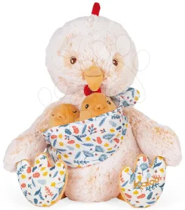 Plüss kakas papa kiscsibéivel Linoo Chicken Dad Plush Paul Kaloo krémszínű 35 cm puha plüssből ajándékdobozban 0 hó-tól