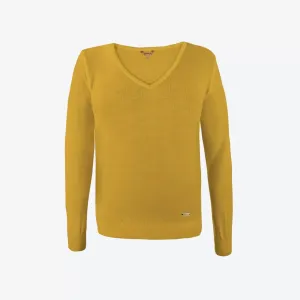 Merinó pulóver Kama 5104 102 sárga