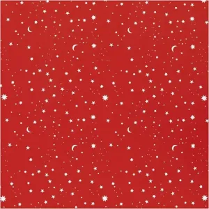 Csomagolópapír | vörös Stars and moons 50 cm x 5 m (karácsonyi)
