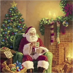 Decoupage szalvéták Santa at home (decoupage szalvéták)