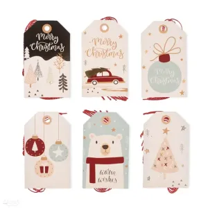 Dekoratív karácsonyi címkék 24 db | Christmas pastels (névkártyák)