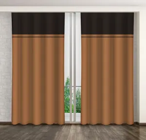 Divatos karamellbarna színű függöny akasztókon Hossz: 270 cm