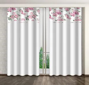 Elegáns fehér függöny bazsarózsa mintával Szélesség: 160 cm | Hossz: 250 cm #1173939