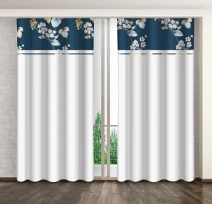 Fehér dekoratív függöny bézs színű virágokkal és levelekkel Szélesség: 160 cm | Hossz: 250 cm #1173770