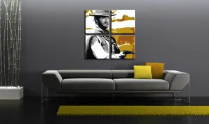 Kézzel festett vászonképek POP Art Clint Eastwood  ce3  (POP ART képek)