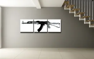 Kézzel festett vászonképek POP Art Kalashnikov  ka  (pop art Kalashnikov)