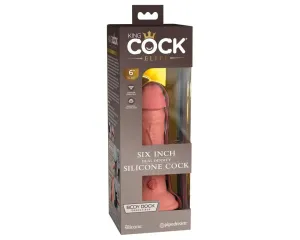 King Cock Elite 6 - tapadótalpas, élethű dildó (15cm) - natúr