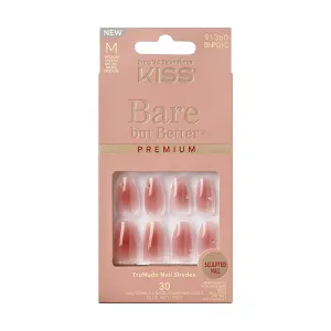 KISS Öntapadó körmök Bare-But-Better Premium Nails - Shine 30 db