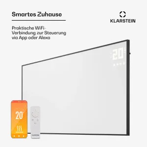 Klarstein Wonderwall Smart Bornholm, infravörös hősugárzó, 120 x 60 cm, 770 W, applikáció