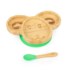 Klarstein Gyermek étkészlet, bambusz tányér és kanál, 250 ml, mellékelve tapadókorong, 18 x 18 cm #31976