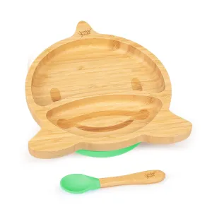 Klarstein Gyermek étkészlet, bambusz tányér és kanál, 250 ml, mellékelve tapadókorong, 18 x 18 cm #1095830
