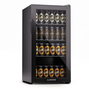 Klarstein Beersafe 74 Slim, hűtőszekrény, 74 liter, 3 polc, panorámás üvegajtó #1356127