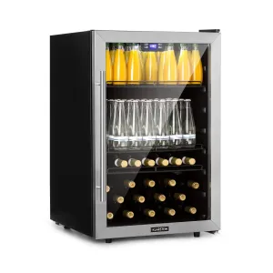 Klarstein Beersafe 5XL, hűtőszekrény, 148 liter, 3 polc, panoráma üvegajtó, rozsdamentes acél #1480195