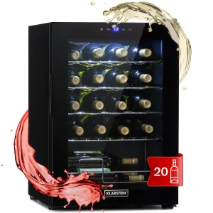 Klarstein Shiraz 20 Uno, borhűtő, 53 liter, 20 palack, 5-18°C, érintőképernyős vezérlőpanel #1485999