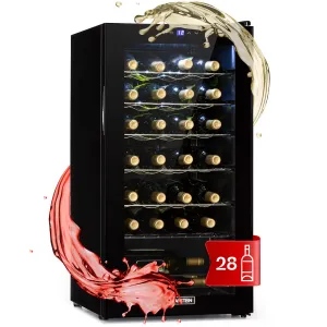 Klarstein Shiraz 28 Uno, borhűtő, 74 liter, 28 palack, 5-18°C, érintőképernyős vezérlőpanel #1486001