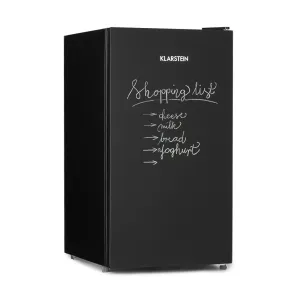 Klarstein Miro, hűtőszekrény, írható elülső oldal, 91 liter, F energiahatékonysági osztály, zöldségrekesz, fekete