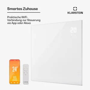 Klarstein Wonderwall Smart Bornholm, infravörös hősugárzó, 120 x 100 cm, 1200 W, applikáció