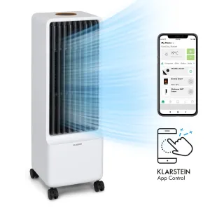 Klarstein Maxflow Smart, 3 az 1-ben léghűtő, ventilátor, párásító, 5l, WiFi, távirányító, 2 x hűtőkészlet #31133