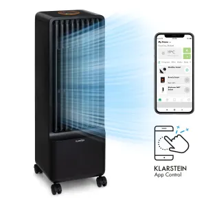 Klarstein Maxflow Smart, 3 az 1-ben léghűtő, ventilátor, párásító, 5l, WiFi, távirányító, 2 x hűtőkészlet #31134