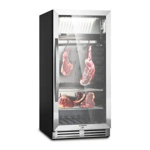 Klarstein Steakhouse Pro 233, húsérlelő hűtőszekrény, 1 zóna, 233 liter, 1-25 °C, érintőképernyős kijelző, panoráma ablak