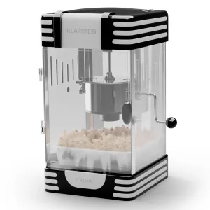 Klarstein Volcano, popcorn készítő, 300 W, 60 g/4 perc, rozsdamentes acél edény, retro kialakítás #1346380