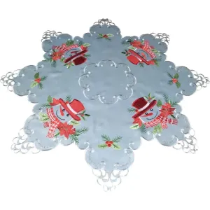 Aszimmetrikus szürke asztalterítő hímzett hóemberrel Šířka: 85 cm | Délka: 85 cm