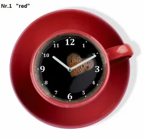 Konyhai óra kávés csésze formájú Piros #1379774