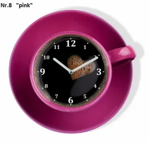 Konyhai óra kávés csésze formájú Rózsaszín #1379778